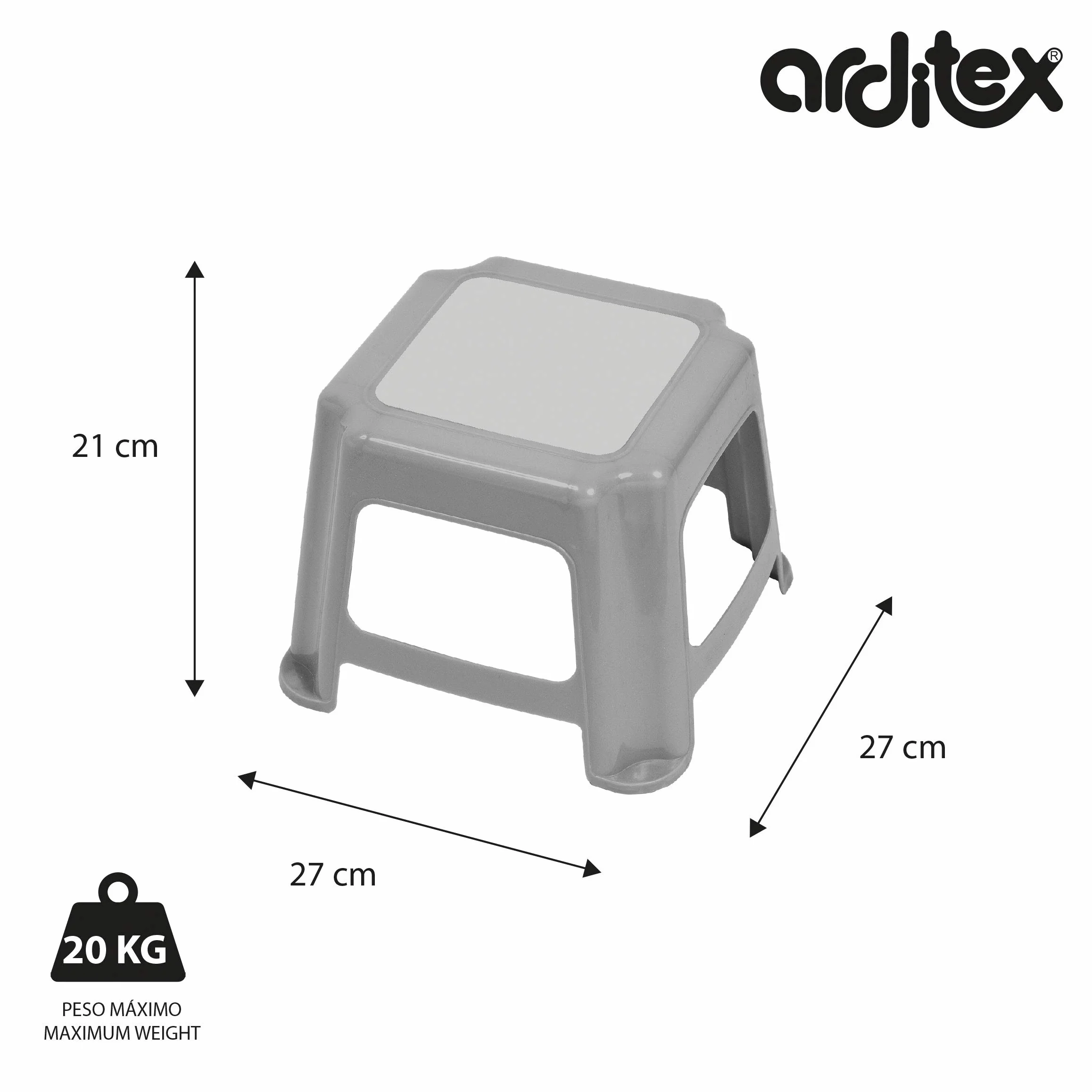 ARDITEX EONE-Peppa Pig PP1440 Hocker aus Kunststoff, 27 x 27 x 21 cm