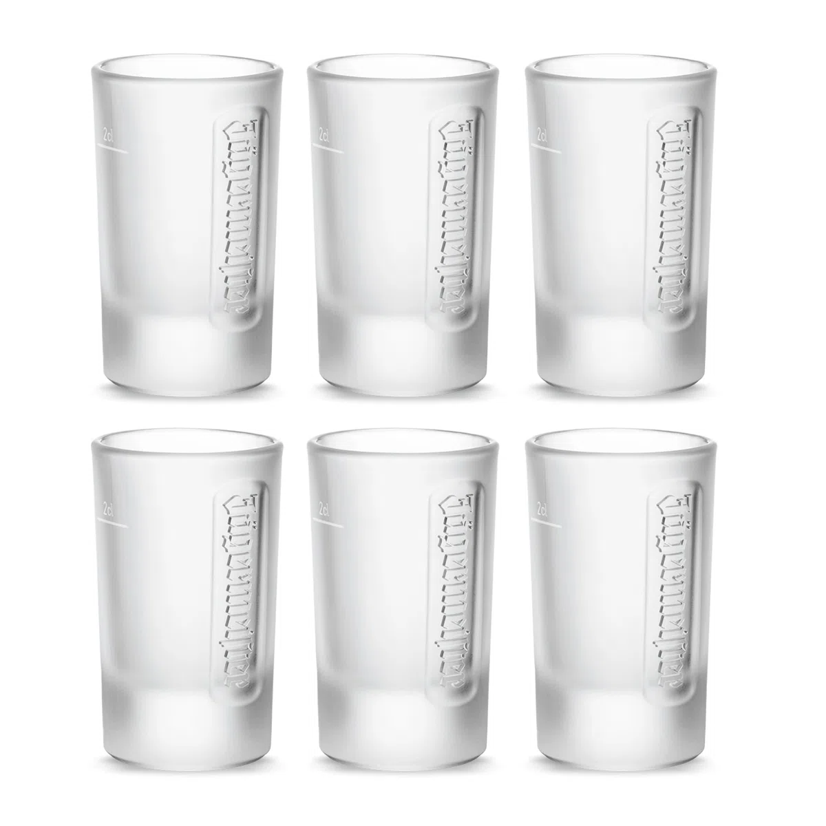 Jägermeister Shotgläser Set 2cl - 6er Set Schnapsglas - Spülmaschinenfest und Standfestes Likörglas - Das Original - Schnaps und Likör Glas