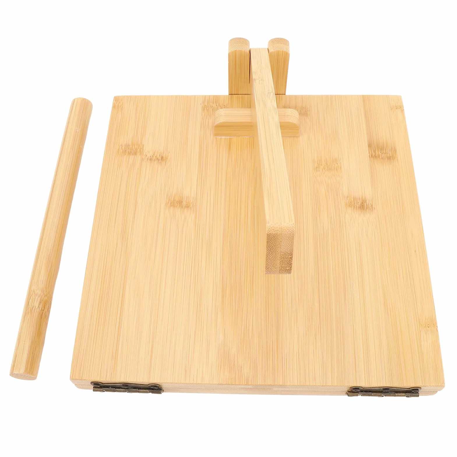 Tortilla-Pressmaschine aus Holz mit Nudelholz und Pergamentpapier, Ideal für die Küche zu Hause