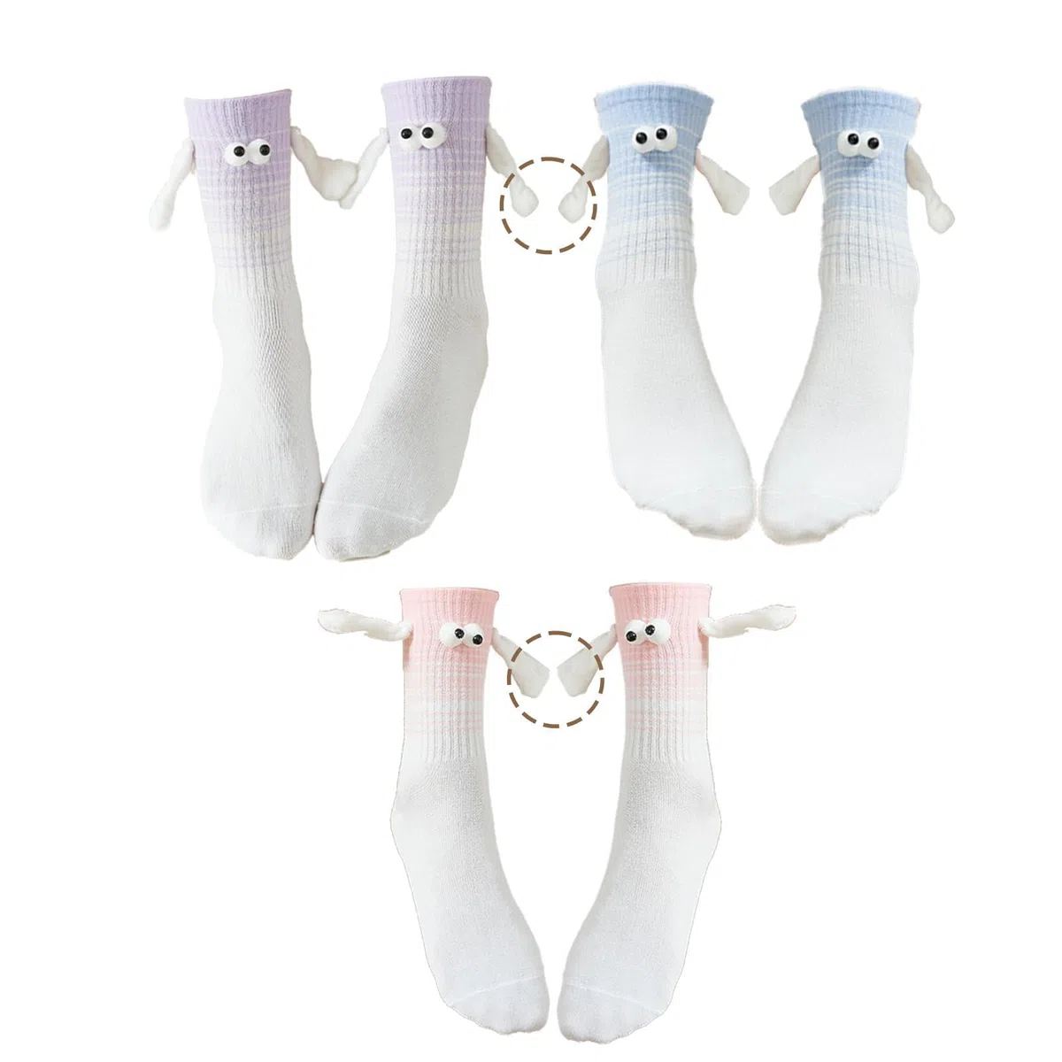 3 Paar Lustige Socken Mit Magnetischen Händen, Socken Magnetische Hände Gute Geschenke für Familie Freunde und Kollegen Geeignet für Valentinstag, Geburtstagsfeier, Kleidung Party