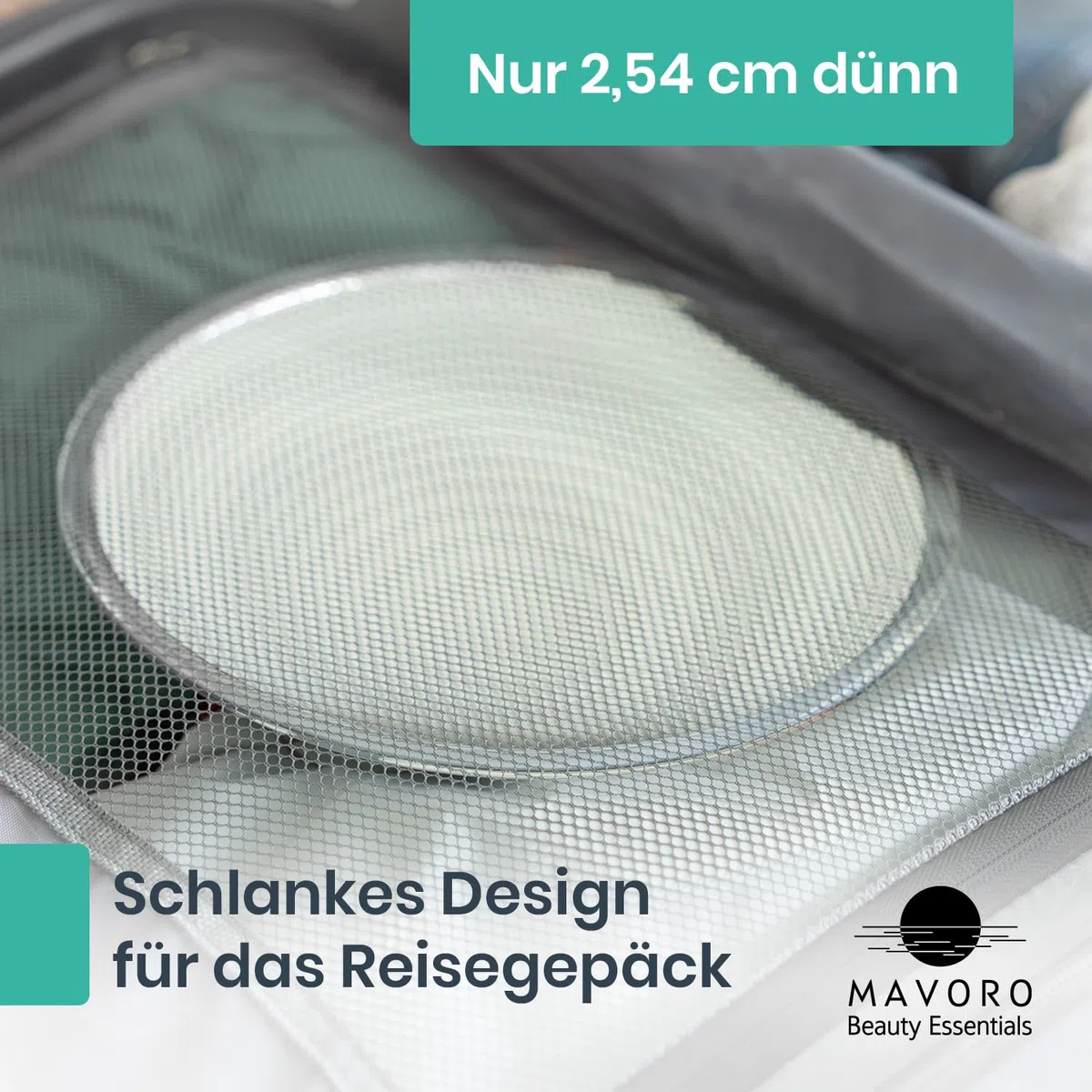 Mavoro 23 cm Vergrößerungsspiegel mit 3 starken Saugnäpfen | 5X Vergrößerung | Tragbarer Reise Make-up- & Kosmetikspiegel (5X)