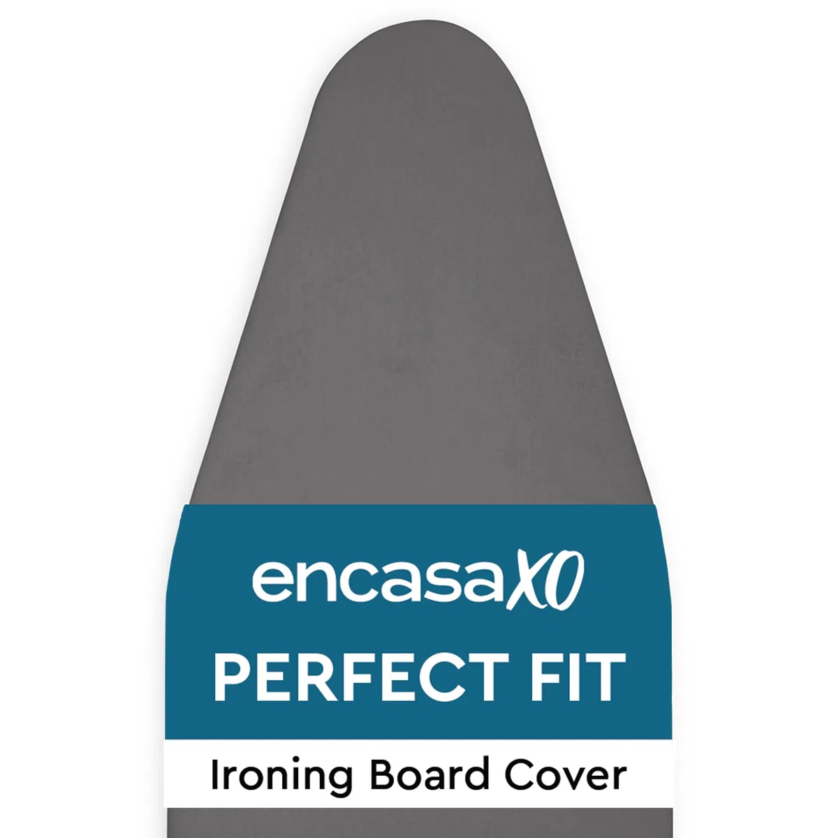 Encasa XO Ersatzbügeltischbezug mit extra dickem 4-mm-Filzpolster - Grau - einfarbig Baumwolle, elastisch, (Passt zu Large Standardbrettern von 125x39 cm) Wärmereflektierend