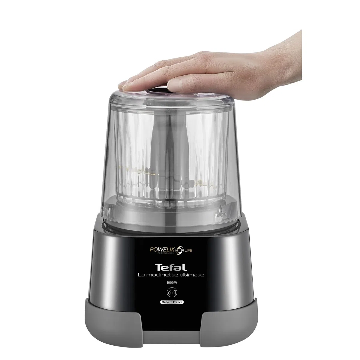 Moulinex La Moulinette Ultimate, Elektrischer Zerkleinerer, 350 g bzw. 550 ml Fassungsvermögen, 5 Funktionen, 1000 Watt, Schwarz, DP810810
