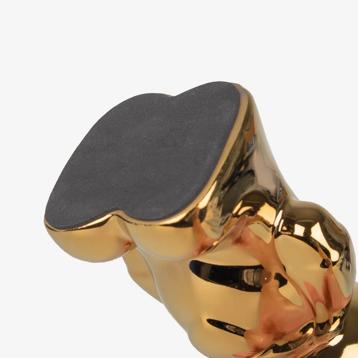Bär-Statue aus Keramik – Hochglänzende Oberfläche in edlem Gold, 18 cm hoch, dekorative Skulptur mit metallischem Glanz für Wohnzimmer, Bücherregale und Sideboards