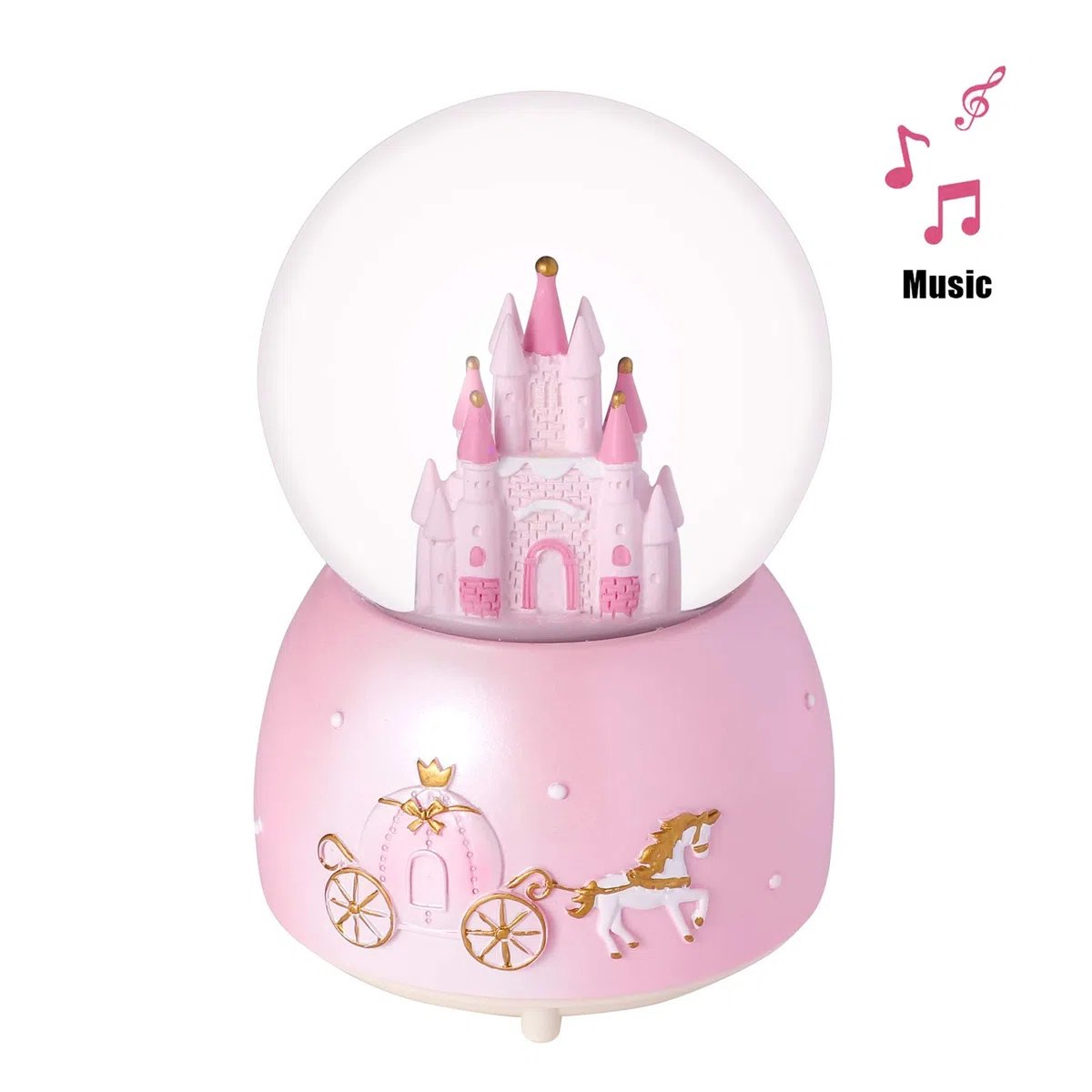 Schneekugel Musik Spieluhr Castle Kristallkugel Nachtlicht Glimmerkugel Glas Glitzerkugel Schneeflocke Weihnachtskarussell Deko Traumkugel Tischdeko Geschenk für Geburtstag Weihnachten Ostern