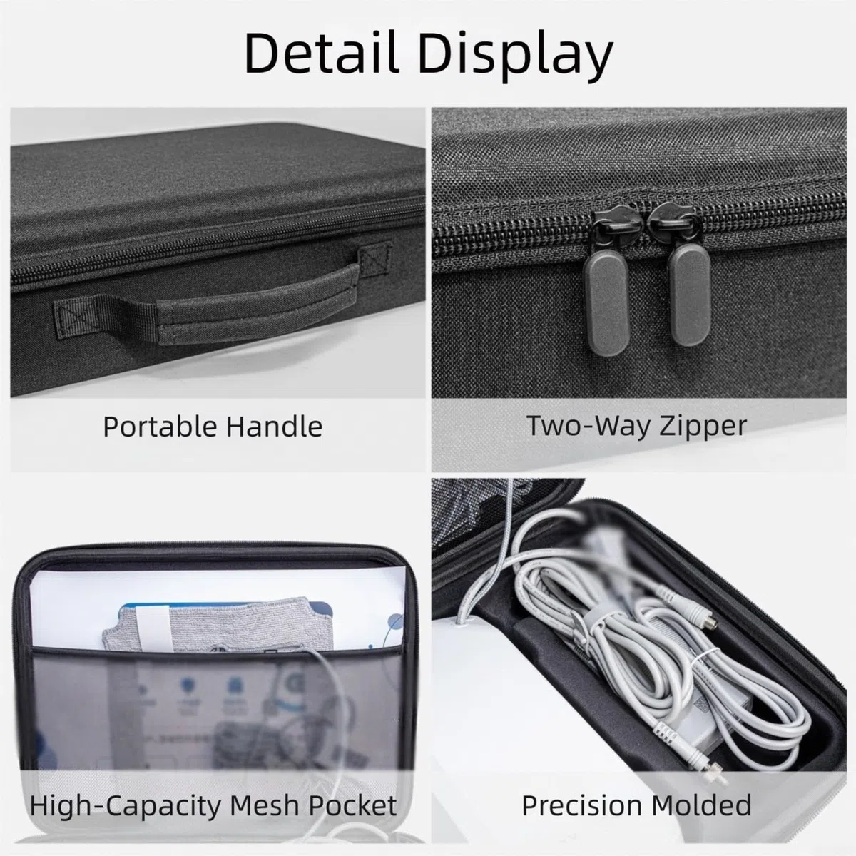 Eva-Aufbewahrungsbox, Tasche für Glasreinigungsroboter, für Ecovacs für WINBOT für Mini-Roboterreiniger-Zubehör, großes Fassungsvermögen, 35 x 25,5 x 8,5 cm (grau)