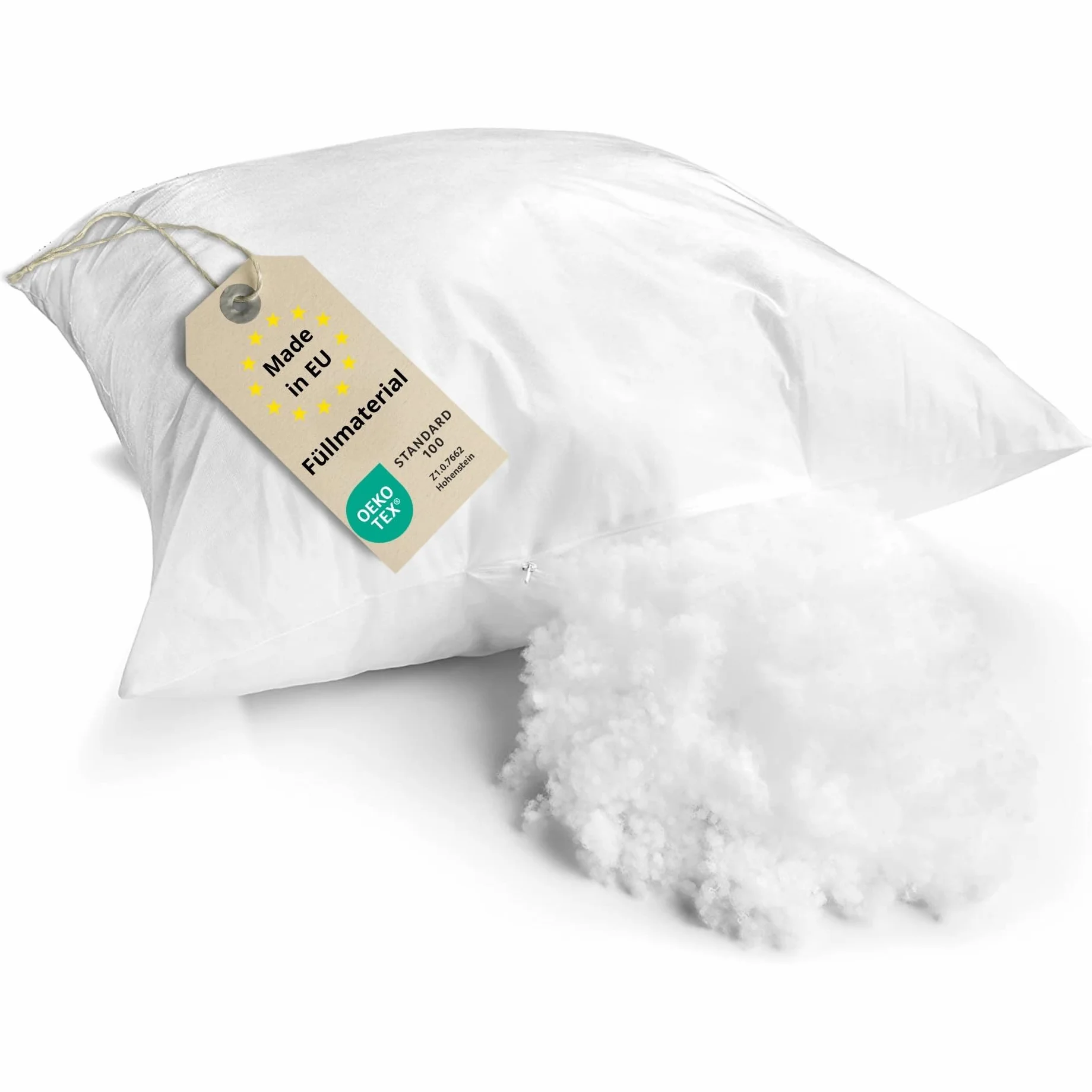 sleepling 1kg Faserfüllung, Füllwatte, Füllmaterial für Kissen, Bastelwatte als Stopfmaterial für Kuscheltiere, Weiche Watte, Hochbausch, Made in EU, Oeko-TEX 100, waschbar