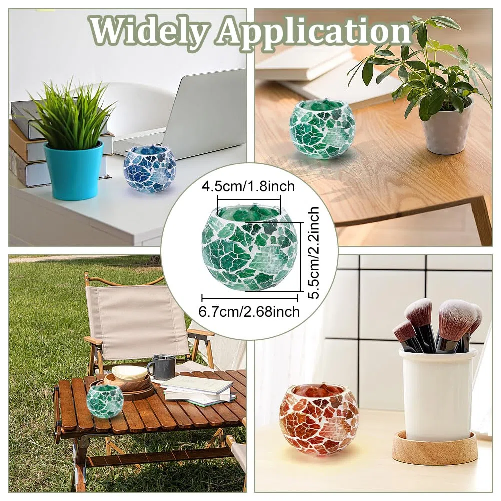 WEBEEDY 3 Sets Mosaik Glas Kerzenhalter Kit Kunst und Handwerk Kit Kits für Erwachsene Anfänger Handgemachte Mosaik Teelicht Halter mit Anleitung Haus Dekoration Einweihungsgeschenk