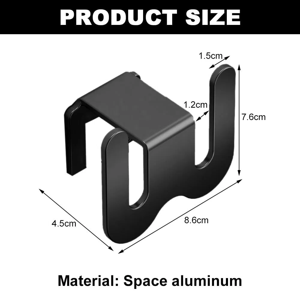 Schuhhalter Wand, 3 Stück Ohne Bohren schuhablage, schuhregal wand aus Space-Aluminium, multifunktionales Badezimmer-Hausschuhregal für Badezimmer Schlafzimmer Wohnzimmer (Schwarz)