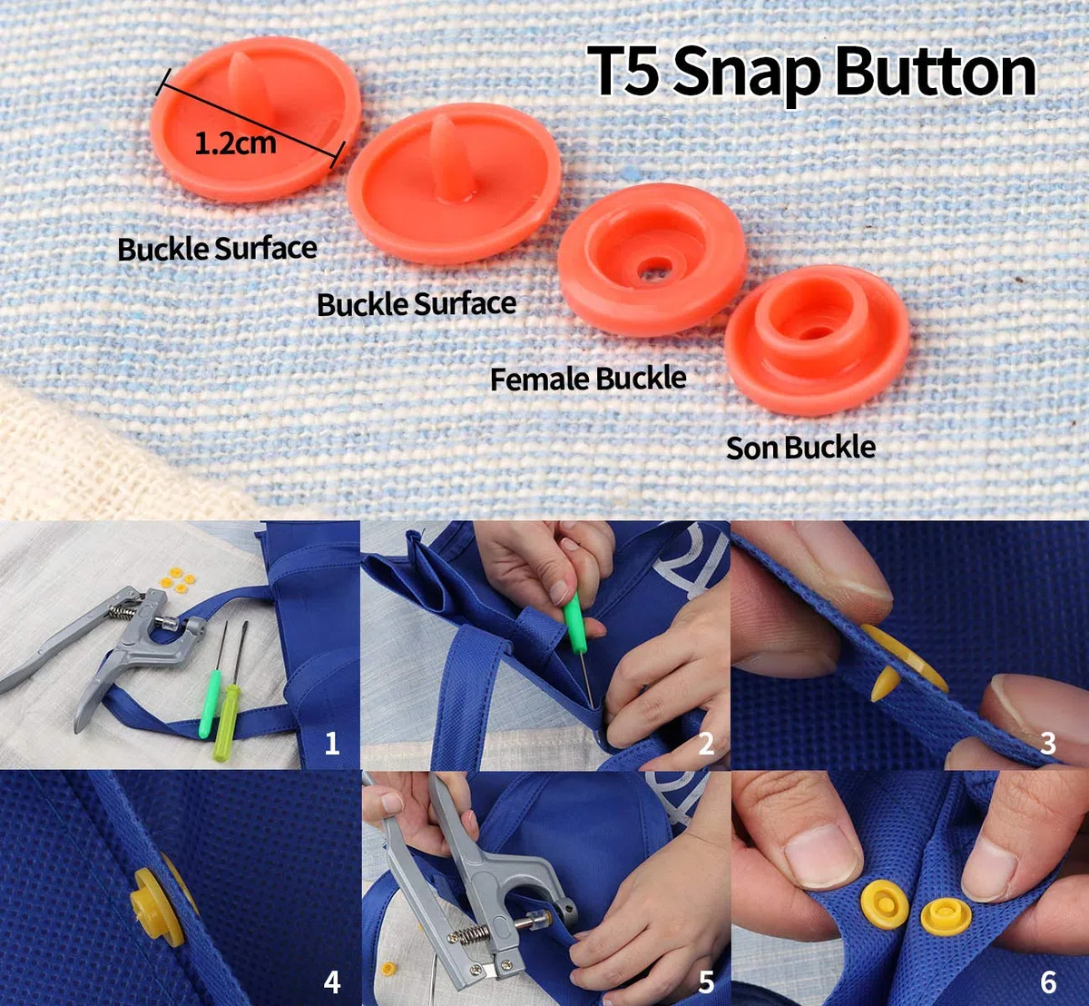 ilauke 400 Druckknopf Set mit Zange, T5 Druckknöpfe Plastik in 20 Farben und feste Druckknöpfe, Snaps mit Zange für Kinderkleidung Nähen Handwerk handgefertigt Kleidung Reparaturen DIY Kleidung