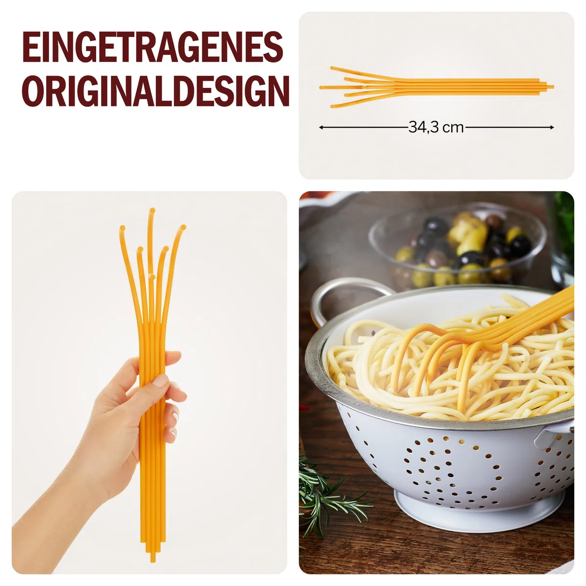 Lustiger Spaghetti-Löffel aus Kunststoff/Gabel aus einer Serie von Pasta-inspirierten Küchenhelfern | Cooler Pasta-Löffel zum Servieren von Pasta | Originelles Küchenzubehör | von Monkey Business