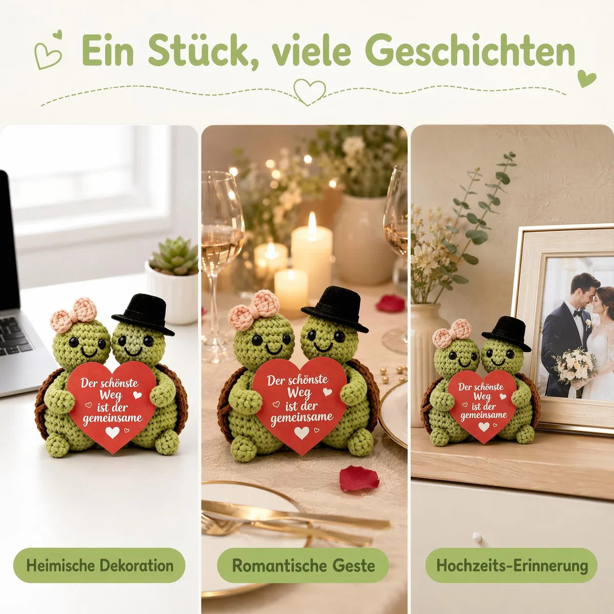 Hochzeitsgeschenke für Brautpaar,Pocket Hug Schildkröte Hochzeitstag Geschenke für Männer Frauen,Romantisches Jahrestag Geschenk für Ihn Sie,Partner Ich Liebe Dich Herzfest Überraschung