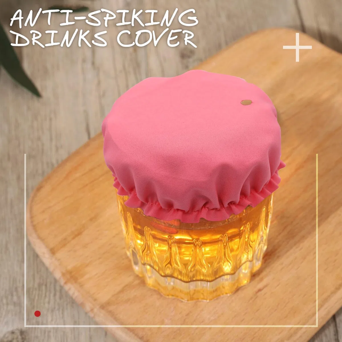 Wolancy 10PCS Getränkedeckel Scrunchie mit Strohhalmloch, Getränkedeckel für Alkoholschutz, Getränkedeckel Scrunchie für Frauen Männer (Pink)