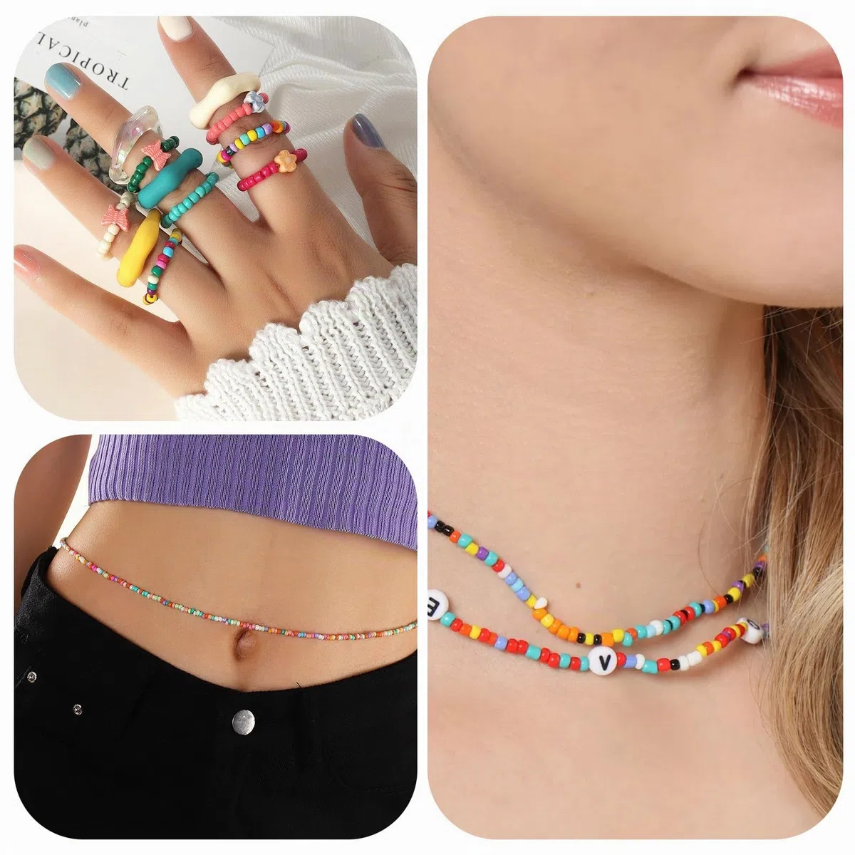 ARTREE 24550 Perlen für Armbänder, 3 mm Armbänder Selber Machen 66 Farben Perlenset, 300 Perlen Buchstaben,Perlen zum Auffädeln für Weihnachten DIY Bracelet Making Kit, Partys