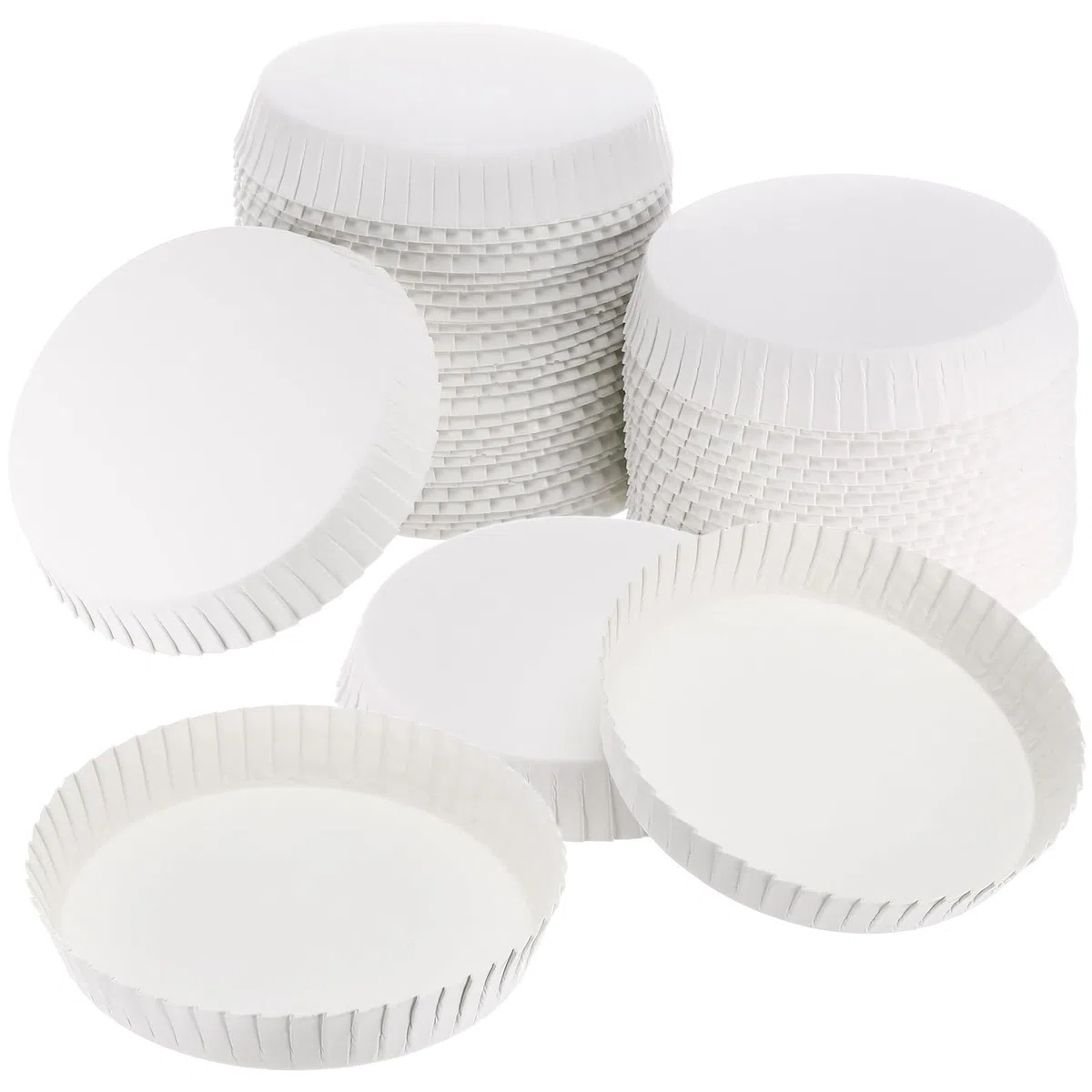 100 Stück Einweg Papier Tasse Deckel Auslaufsicher 7,5cm Weiß Disposable Glasabdeckung für Restaurants und Riegel zum Schutz von Getränken
