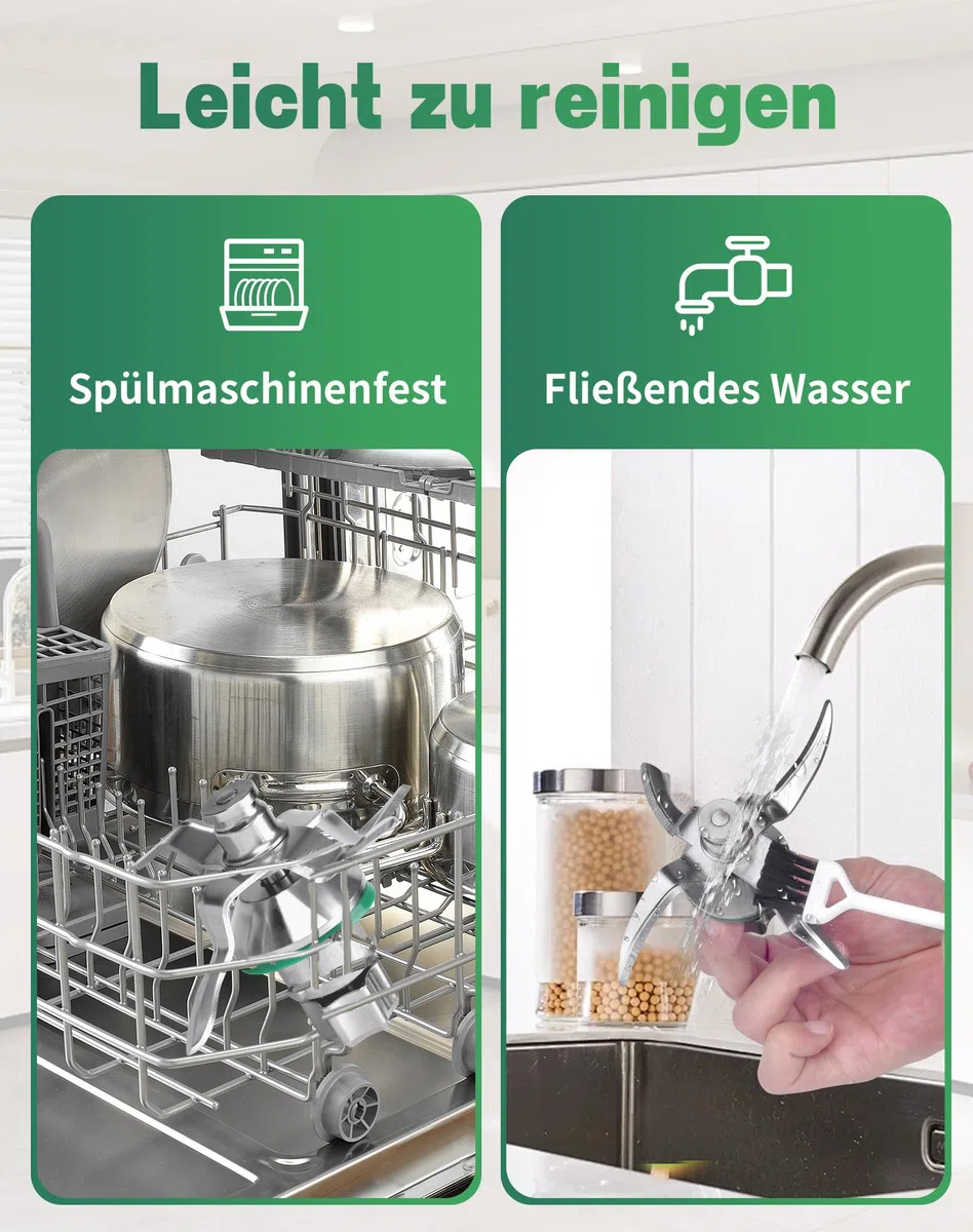 TM5 Messer für Thermomix TM5 TM6 Ersatzmesser aus Voll Edelstahl Mixmesser mit Dichtring rostfrei & stabil, kompatibel mit Thermomix Vorwerk Zubehör und Ersatzteile