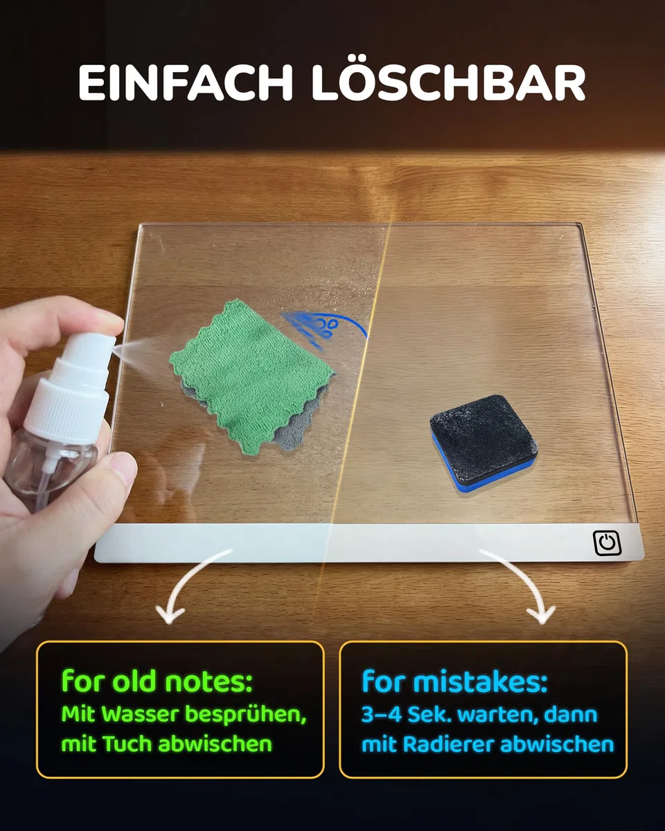 KOKODI LED Zeichentafel für Kinder, leuchtendes Malbrett 37x27 cm mit 7 Stiften, USB-C, kreatives Lernspiel, Geburtstags- und Weihnachtsgeschenk für Jungen und Mädchen (Weiß)