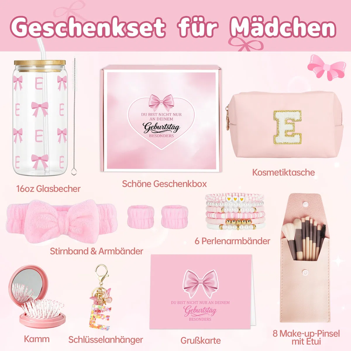 Geschenke für Mädchen Teenager 9 10 11 12 13 14+ Jahre,Geburtstagsgeschenk für Mädchen,Geschenke für Madchen Teenager,Schönes Geschenkset für Geburtstag Tochter Enkelin Schwester (E)