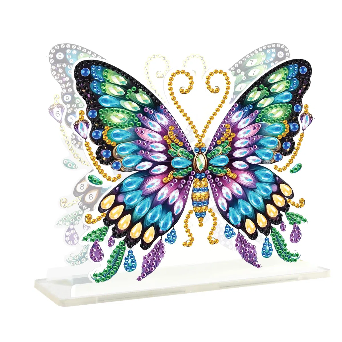 DCIDBEI Diamond Painting Serviettenhalter 15cm x15cm Diamant Painting Serviettenspender für Tisch Küchenzubehör Diamant Malerei Servietten Halterung zum Dekorieren Schmetterling Serviettenständer