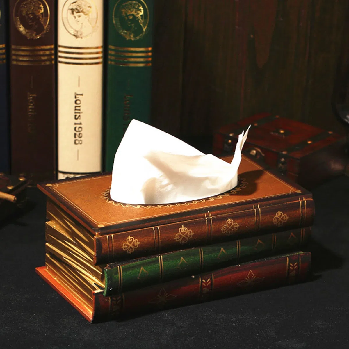 Tebery Tücherbox aus Holz, Breite 16.5cm, Taschentuchbox für handelsübliche Taschentücher, Kosmetiktücher Tissue Box für Esszimmer Badezimmer Schlafzimmer Büro