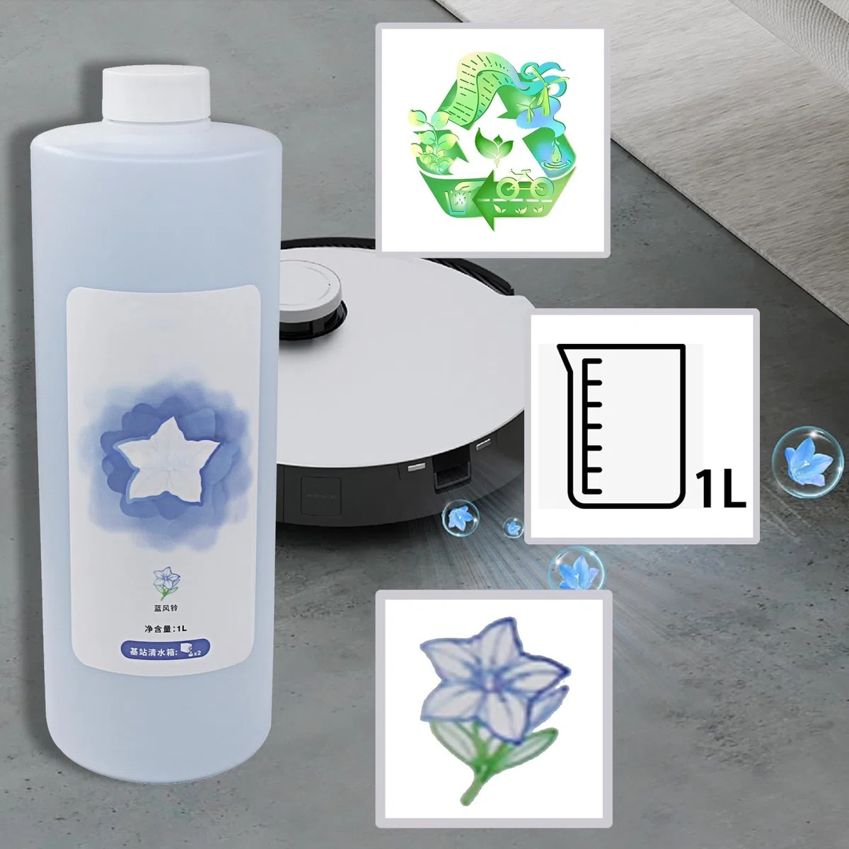 Reinigungslösung Kompatibel mit ECOVACS DEEBOT X8/X9/X11/X12/T50/X5 Omni/X2 OMNI/T30S Combo / T30 (Pro) Omni/T20 OMNI/X1 OMNI/X1e OMNI/X1 TURBO/T10 TURBO Saugroboter
