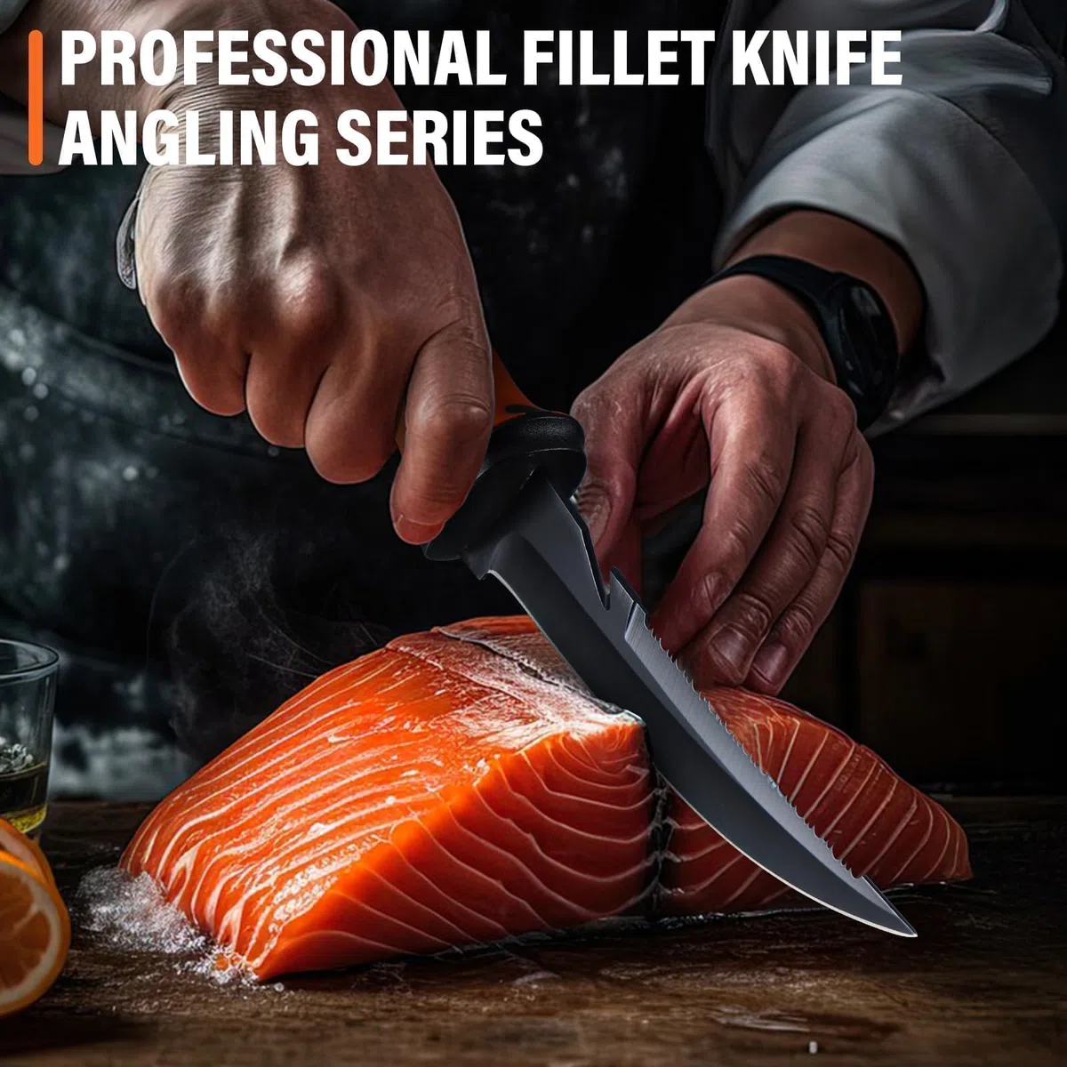 Golden Bird Filetiermesser Fisch 15cm Full Tang Ausbeinmesser profi mit Scheide Fischmesser 5Cr15mov Filitiermesser scharf Fisch zum Filetieren und Entbeinen mit rutschfesten Griffen - Geschenke
