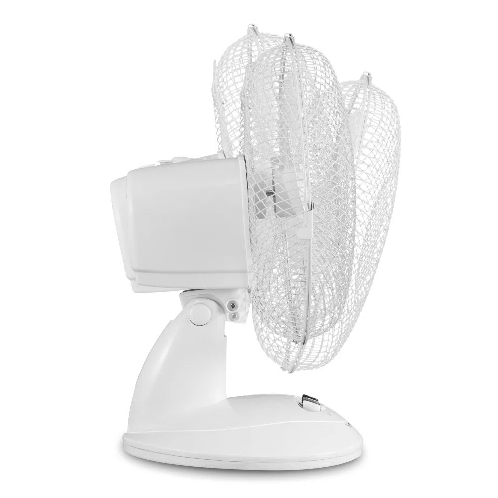 TROTEC Tischventilator TVE 9 – leiser Ventilator mit 90° Oszillation, 2 Stufen & 25 W – kompakter Tischlüfter Ø 23 cm für Schlafzimmer, Büro & Zuhause – weiß