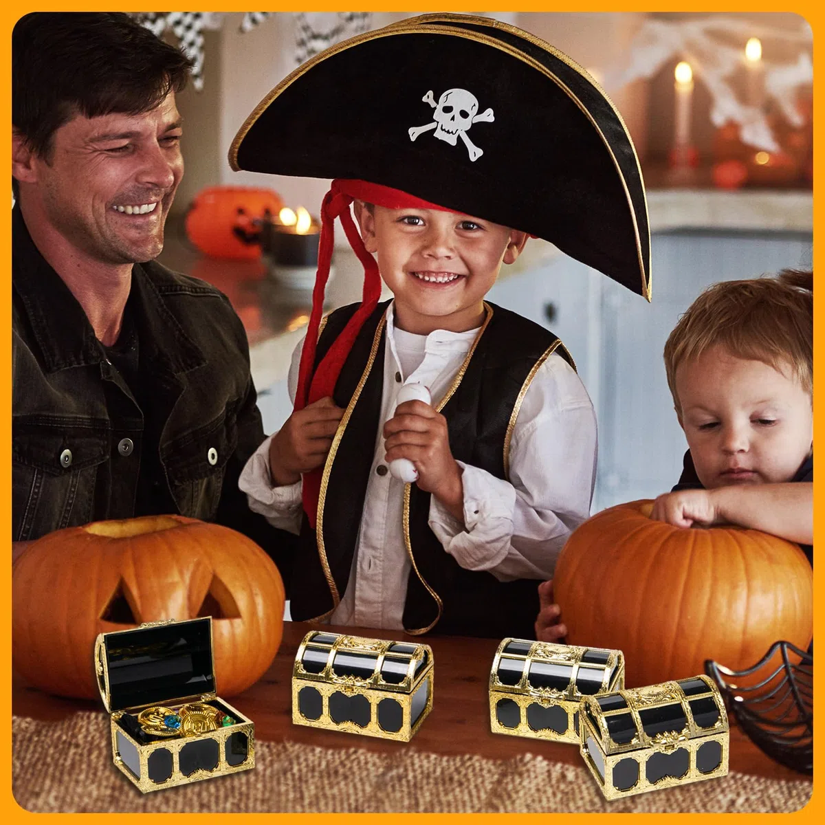 Klein Piraten Schatztruhe Set 12 Stück Mini Schatzkiste,12 Edelsteine für Kinder und 12 Goldmünzen Plastik für Süßigkeiten Spielzeug für Piraten Deko Schatztruhe Kindergeburtstag Piratenparty