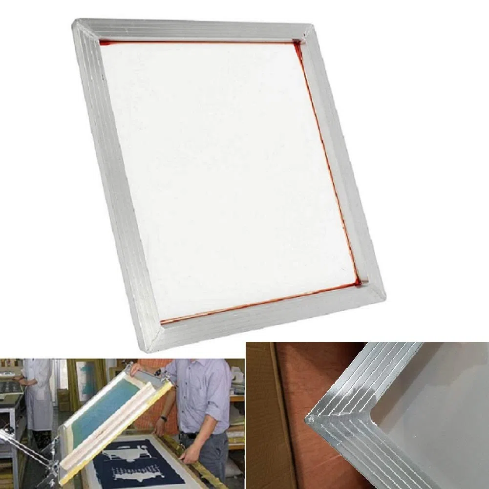 Siebdruckrahmen aus Aluminium mit 43T/110 weißem Netz, für Siebdruck, 25,4 x 35,6 cm, 2 Stück