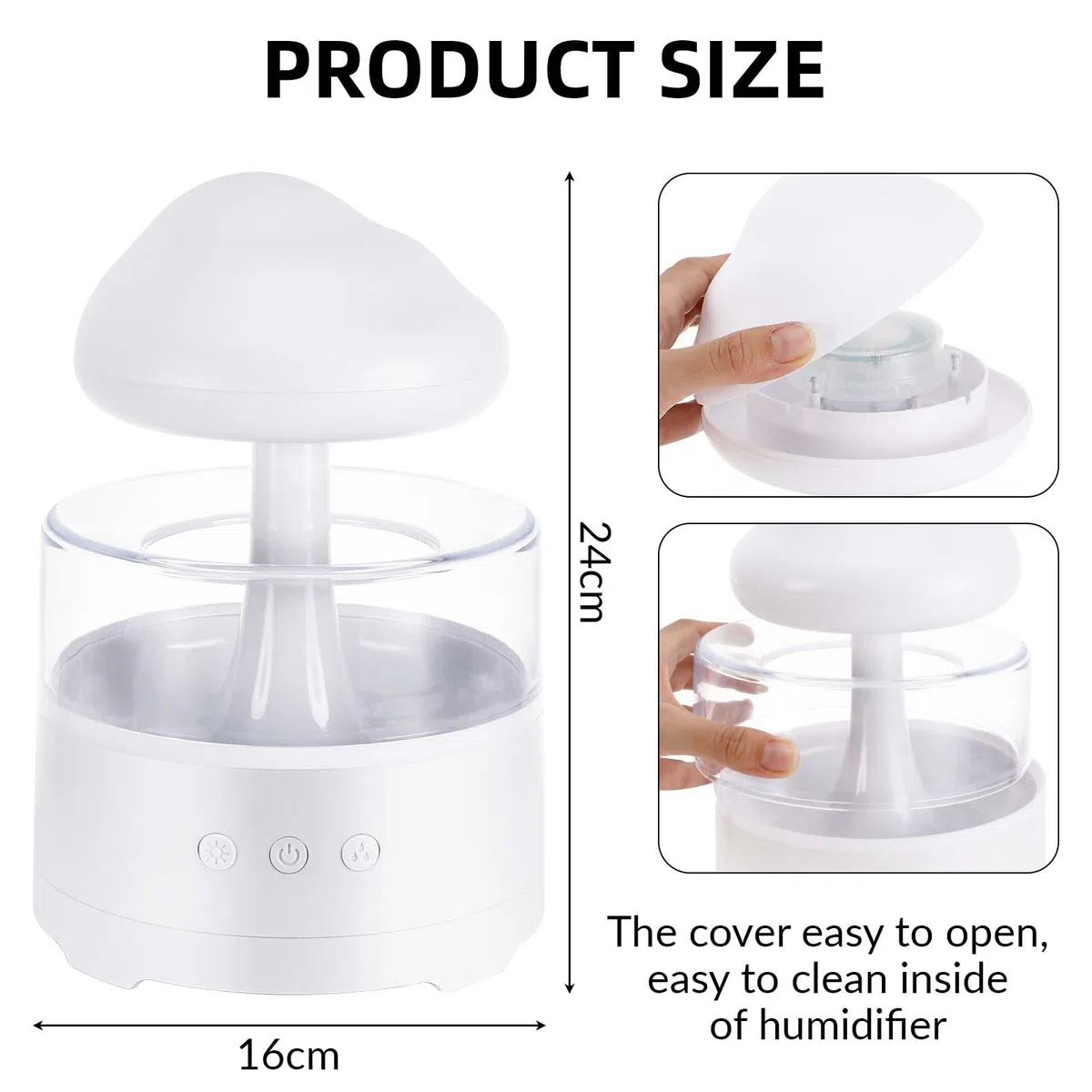 Regen Wolken Luftbefeuchter 400ML Wasser-Tropfpilz-Luftbefeuchter Mit 3 Modi Und 7 Farben, LED-Lichtern Schlafzimmer Regentropfen Luft luftbefeuchter Air Humidifier
