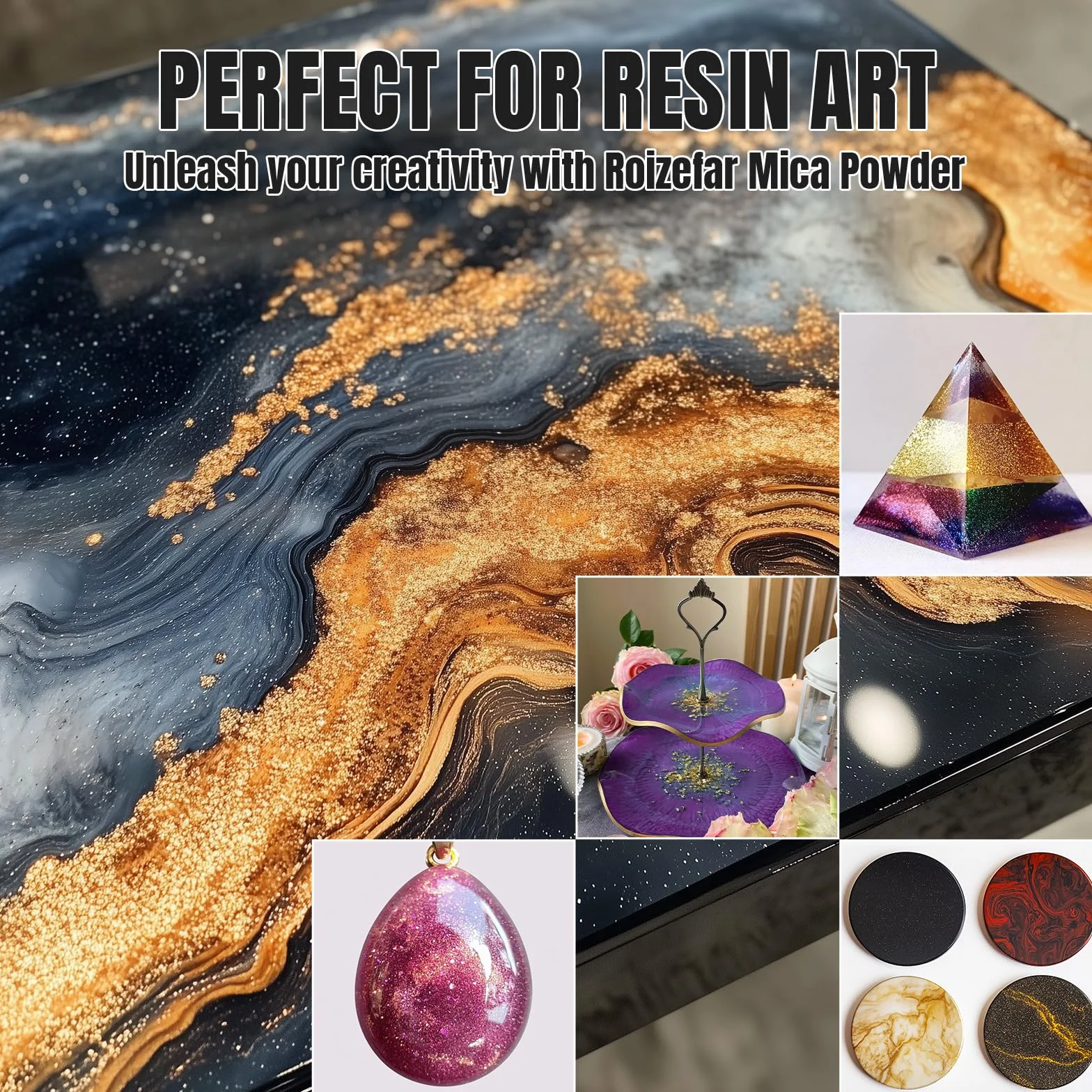 Roizefar Epoxidharz Farbe Mica Pulver, 32 Farbe*5g Perlglanz Epoxidharz Pigment metallischer Pulver für Seifenfarbe, Schmuckherstellung, Nagellack, Epoxidharz, Kerzenherstellung, Badebomben, Schleim