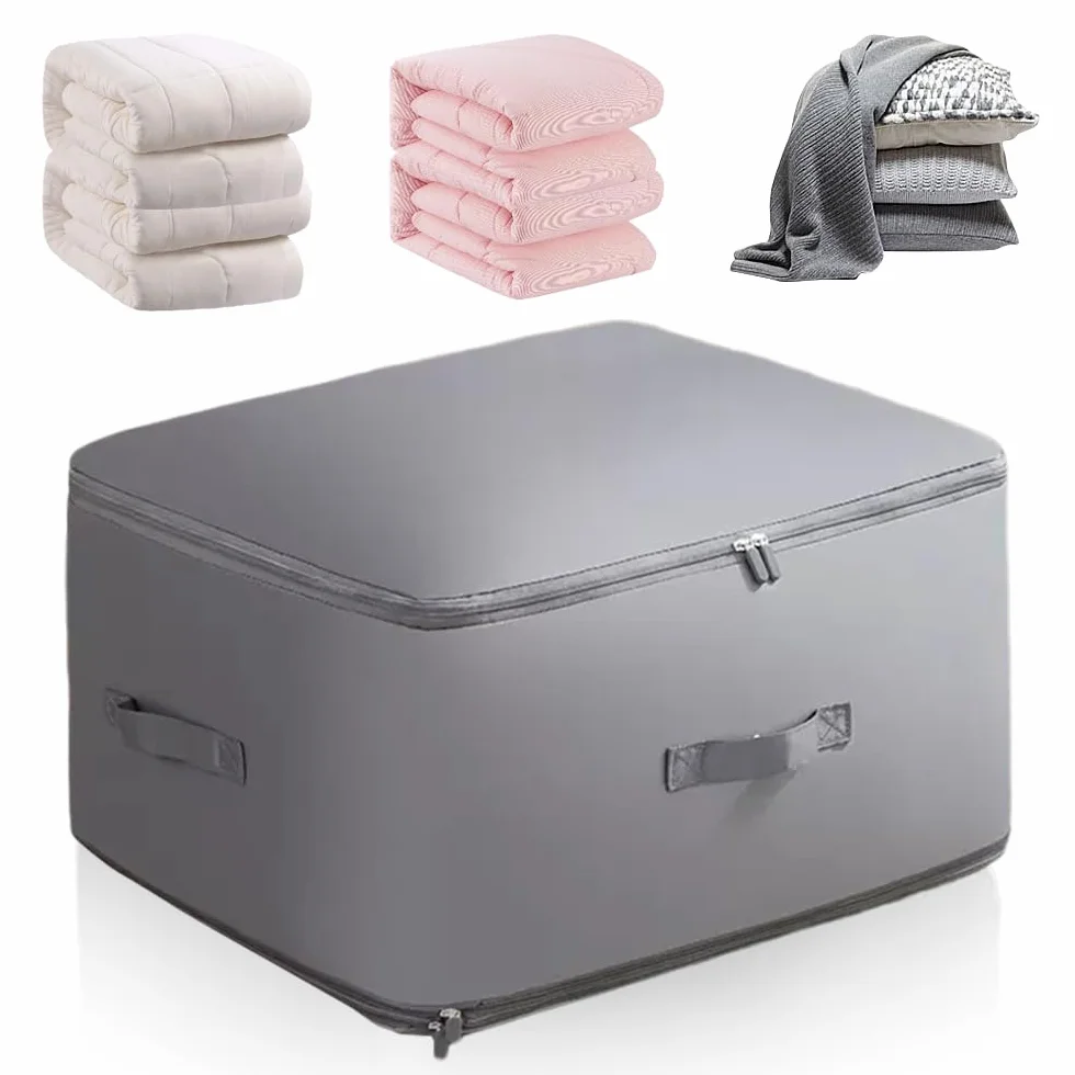 Ultra Platzsparender Aufbewahrungstasche, 2026 Neu Aufbewahrungstasche für Bettdecken, Aufbewahrung BettwäSche, Kompression Clothes Storage für Kleiderschrank Schlafzimmeraufbewahrung (Grau, XL)