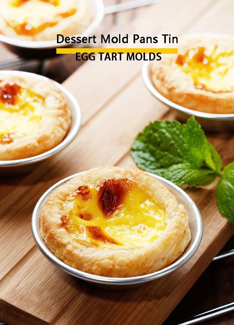 24 eloxierten Aluminium-Ei Tart Cupcake Kuchen Cookie Form Puddingform Backen Werkzeug