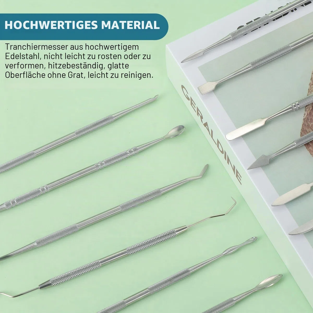 Coolty 12 Stück Tonwachs Schnitzer Werkzeuge, Doppelseitige Edelstahl-Wachs Ton Modellierung Schnitzwerkzeug Set, Spatel Meißel Schnitzer Set für Modellierung, Detaillierung, Keramikschnitzerei