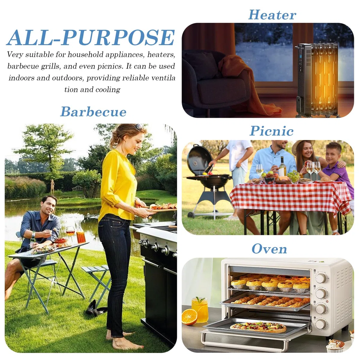 Radiallüfter 12V Gebläse Lüfter: RadialLüfter mit Drehzahlregler, 220V Turbinengebläse, KühlungLüfter für Haushaltsgeräte, Lüfter für Heizgeräte Grill BBQ Picknick (Kleine)