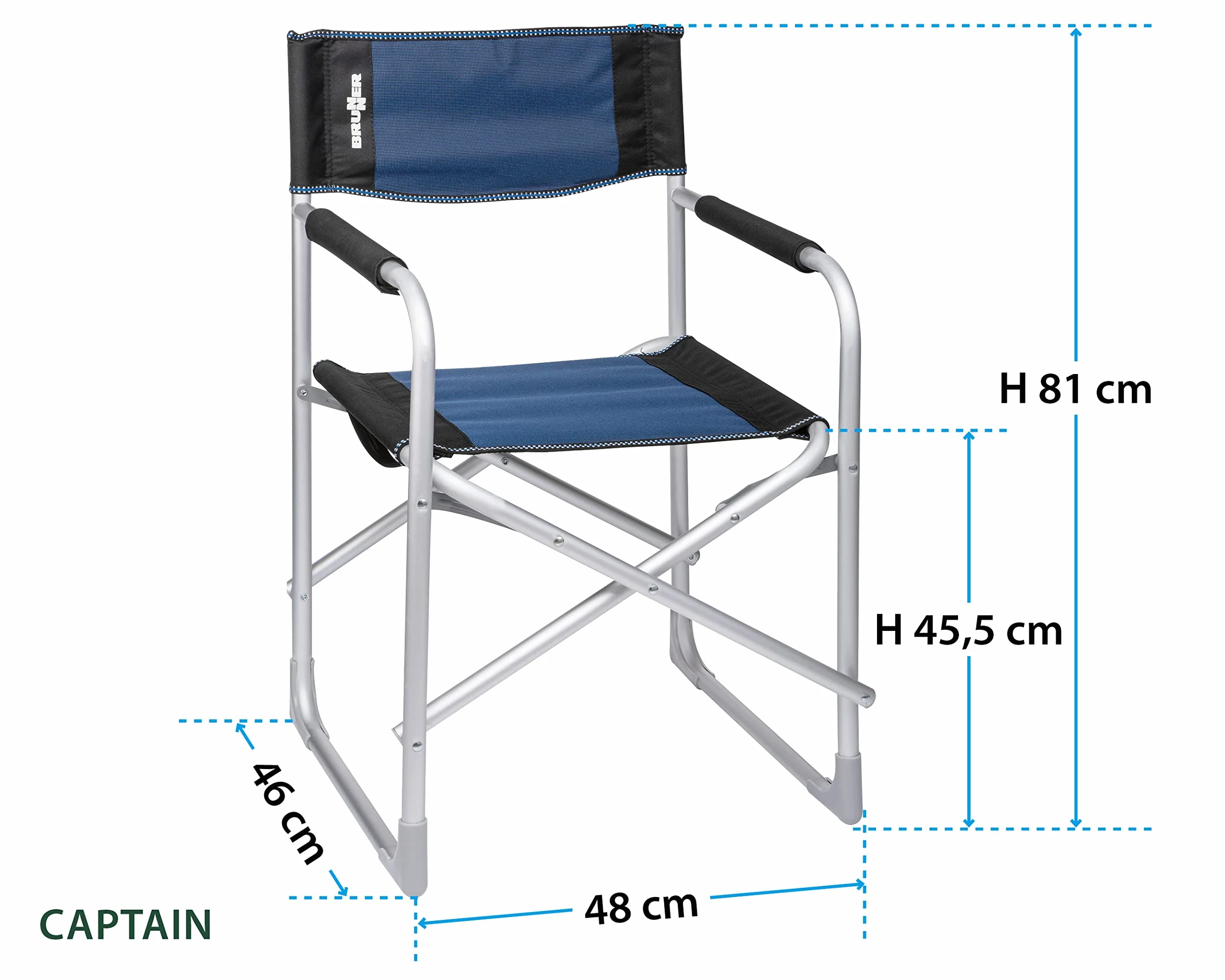 BRUNNER Regiestuhl Captain blau und schwarz