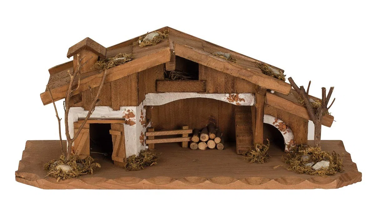 Holzhaus Krippe 33 cm x 13 cm Modellhaus