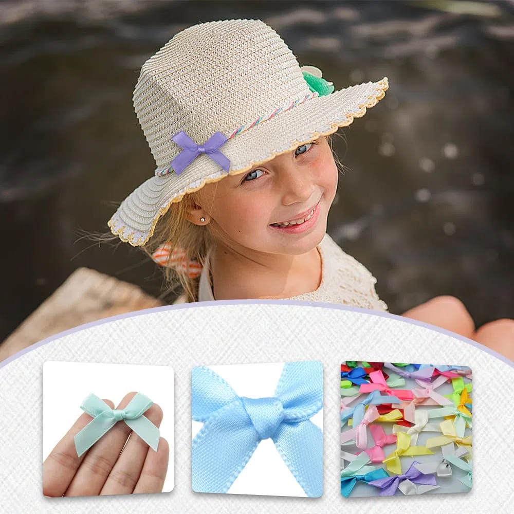 100 Stücke Basteln Schleifen 2.5 cm Mini Kleine Schleifen zum Basteln Mini Schleifen zum Basteln Schleifen Bunt für Weihnachts und Geburtstagsfeiern Karten, Schleifenhüte, Geschenke