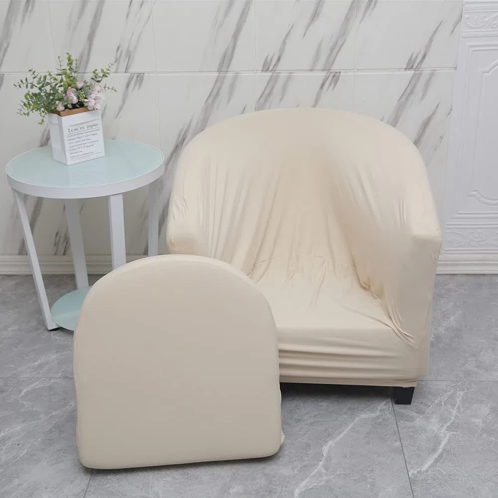 Highdi Sesselschoner Sesselüberwurf mit Elastisch Stretch Husse 2 Stück, Club Chair Schonbezug Sofabezug mit hoher Dehnung Sessel für Loungesessel Cocktailsessel (einfarbig schwarz)