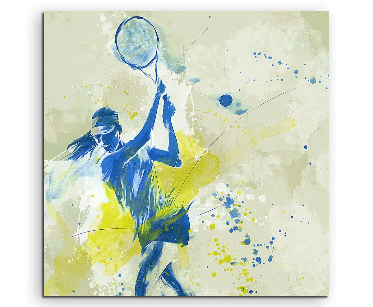 Paul Sinus Art Tennis III 60x60cm SPORTBILDER Splash Art Wandbild Aquarell Art