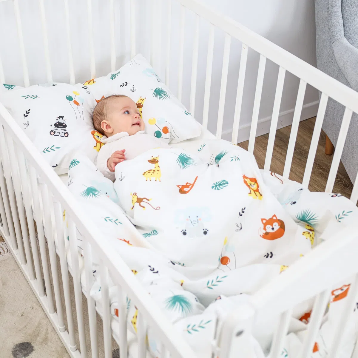 Kinderbettwäsche Baby Bettwäsche 90x120 cm aus Baumwolle - Kinder Set von Duvet Cover 90 x 120 und Kissenbezug 40x60 cm Junge und mädchen babybettwäsche bettbezug für Kleinkind Oeko-Tex
