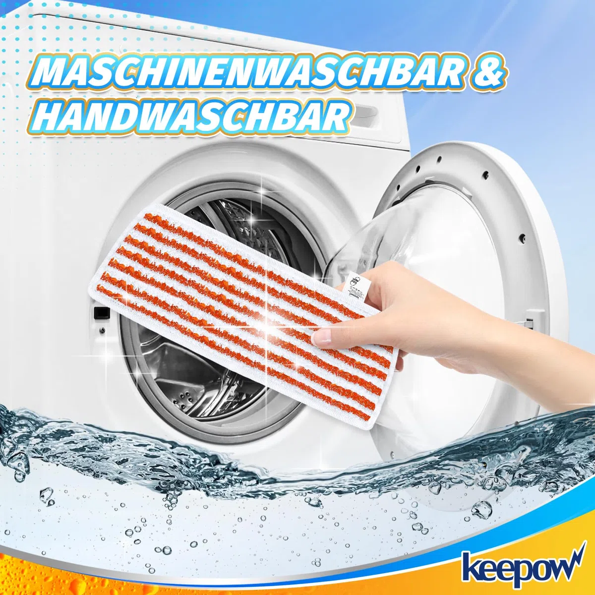 KEEPOW 8er für Vileda Steam PLUS XXL Dampfreiniger Ersatzbezüge, Waschbar Ersatzbezug für Vileda Dampfreiniger, Mikrofaser für Vileda Steam Plus Pro XXL Dampfreiniger - Mit kräftigem Schrubberstreifen