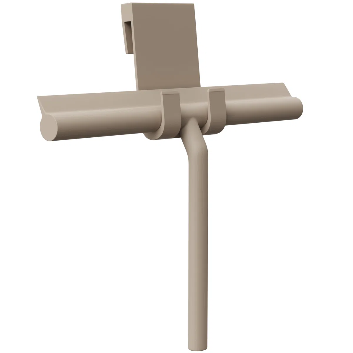 Silikon Duschabzieher mit Halterung ohne Bohren (Taupe, 28 cm Lippe) - Extra breiter Abzieher & Wischer für Dusche - Duschkabinenabzieher für Duschwand - Flitsche Wasserabzieher