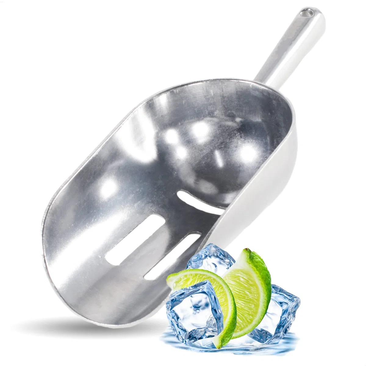 Kerafactum Eisschaufel Eiswürfel Eis Schaufel Eisportionierer perfekt für Eismaschine Eiswürfelbereiter und crushed Eiswürfel Messlöffel Dosierhilfe Slushie Ice Cocktail Eiskühler geschlitzt