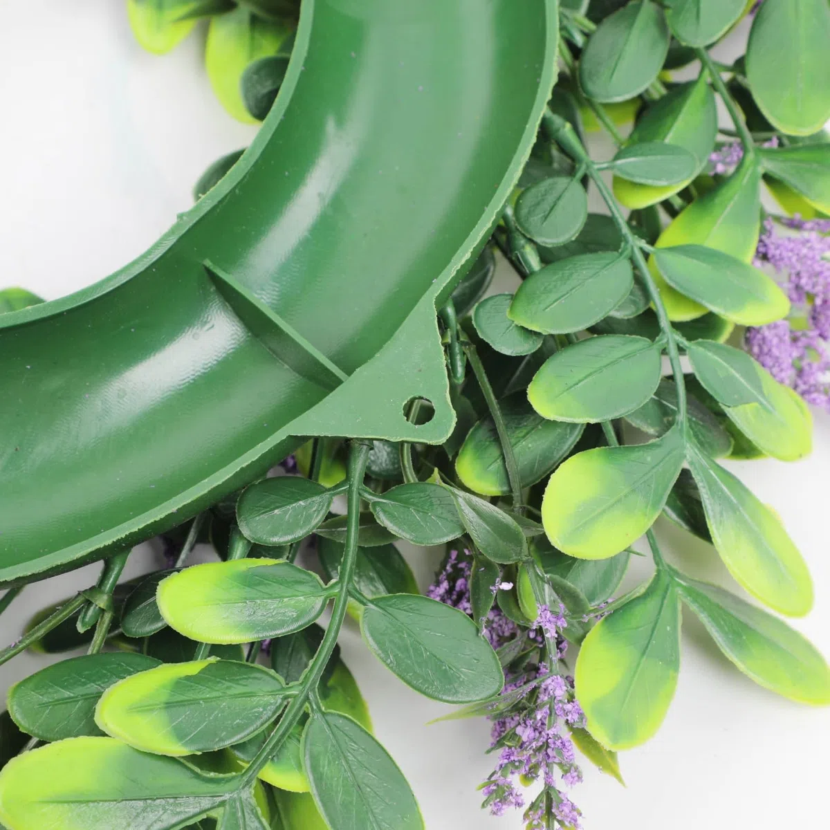 35cm Eukalyptus Türkranz mit Lavendel, Künstlicher Grün Pflanzen Kranz, Moderner Türkranz für Haustür Wohnzimmer, Alljährliche Heimdekoration
