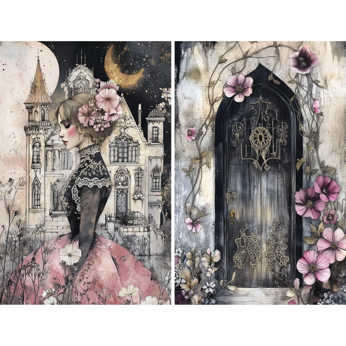 Viktorianisches Gothic-Reispapier, 20 x 26,5 cm (6 Blatt) – 6 x Decoupage-Papier für Collage, gemischte Medien, Kartenherstellung und Basteln, Decoupage von CRAFT KREATIVELY