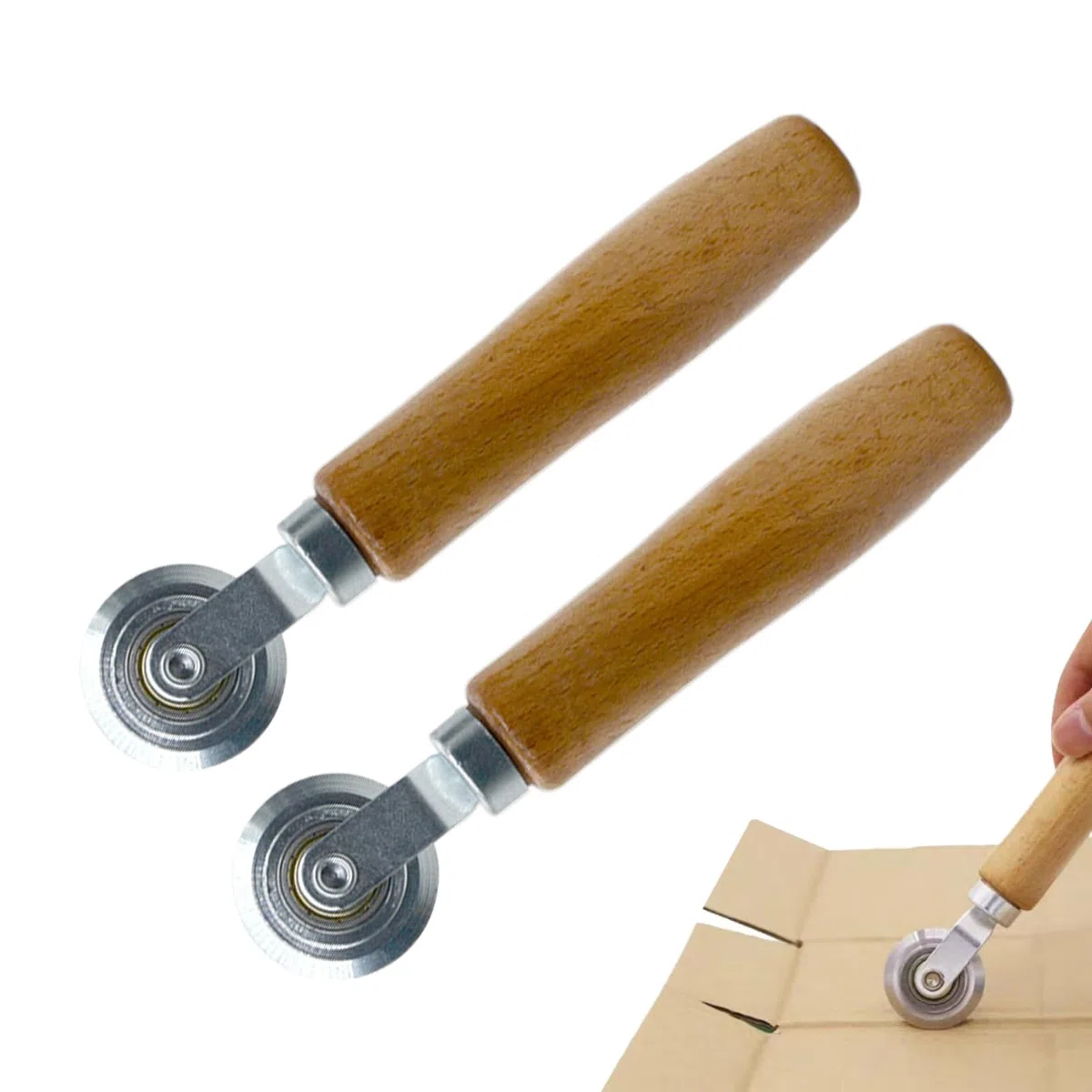 Nähkopierrad – Manuelle Falzrolle, Hohlpappe, manuelle Falzlinie, Kalibrierungsfalzgerät, 0,5 mm + 1,2 mm, Papierfalzrad – vielseitiges ergonomisches Nadelspitzen-Falzwerkzeug für Hobby-Design