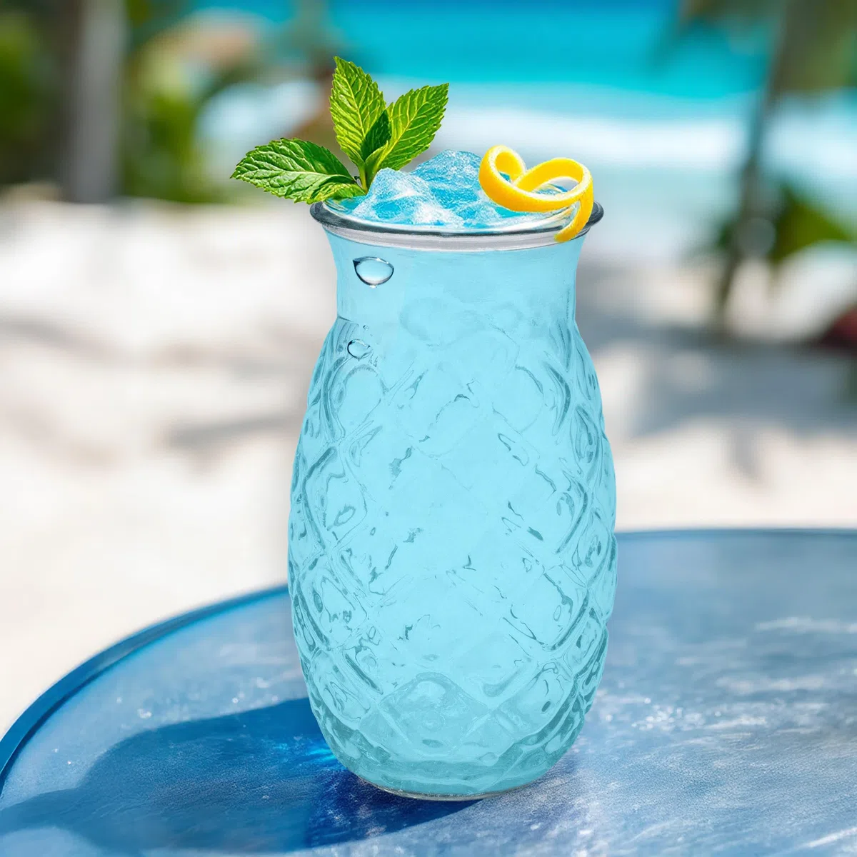 Spetebo Cocktail Glas Ananas Design 400 ml, 6er Set, klar mit Relief | Longdrink Partygläser, Pineapple Tiki Cocktailbecher, Spülmaschinengeeignet, Wiederverwendbar, Für Wasser und Saft