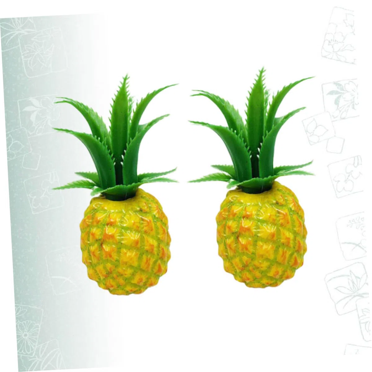 2 Stück Künstliche Ananas Modelle aus Kunststoff Naturgetreue Deko Früchte Lebensechte Tischdekoration und Fotorequisiten Größe S Schadstofffrei für Wohn und Bürodekoration