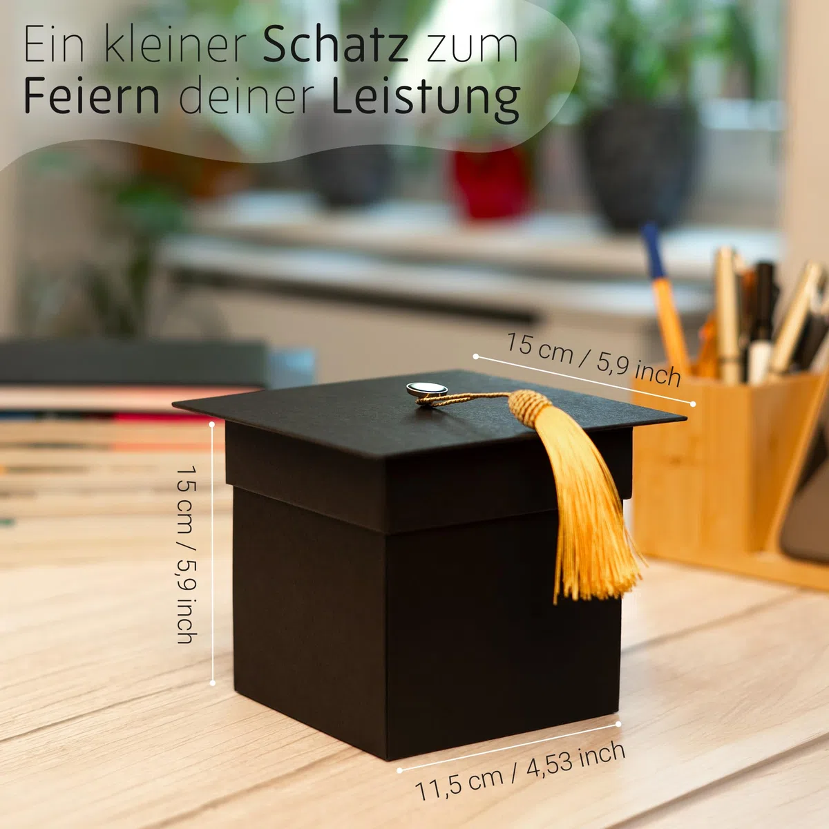 Explosionsbox – Abschluss Geschenk, Geschenkbox Abitur, Abi Bachelor Master Uni Schulabschluss Geschenke, Überraschungsbox, Doktorhut, Graduiertenhut, Geldgeschenk, Graduation Deko, Suprise Box